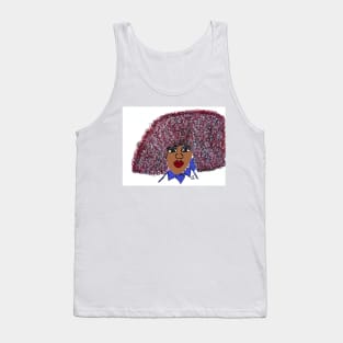 Don't Touch My Naturally Red Curly Big Afro Tank Top